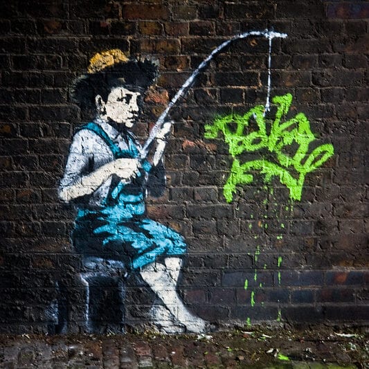 Obra de Banksy en Londres. Imagen de Dan H en Flickr