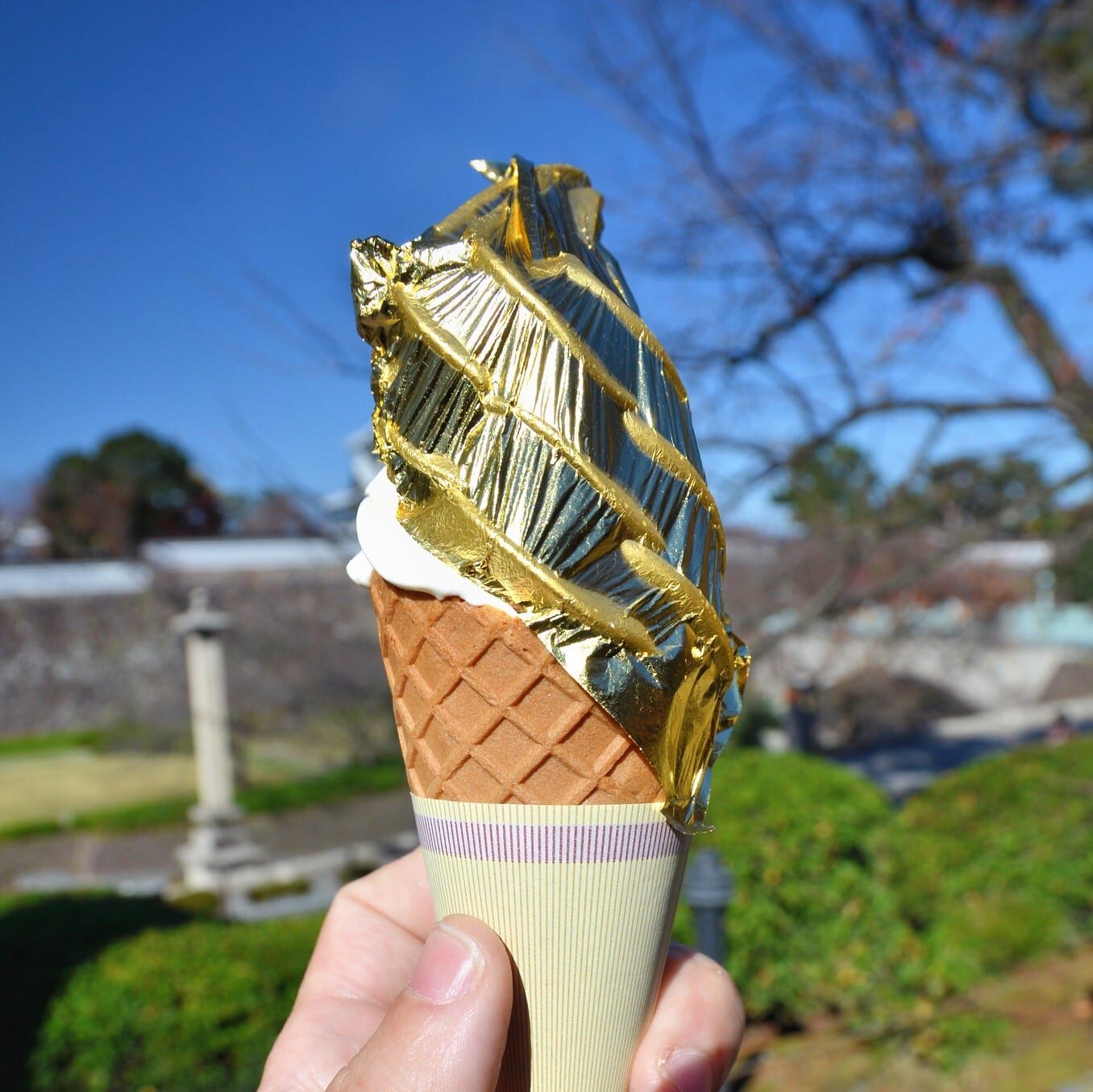 Helado con hoja de oro en Japón, Imagen vía Flickr