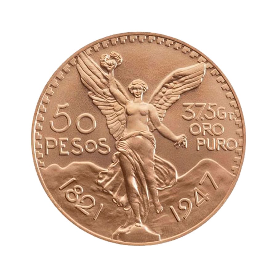 Centenario de México de 50 pesos. Imagen de la Casa de la Moneda de México